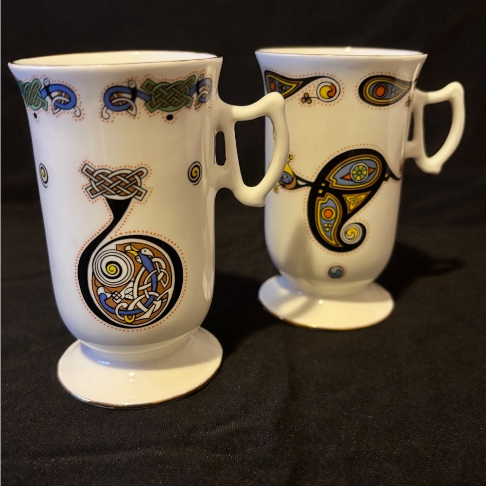 Royal Tara Coffee Mugs Book of Kells Design, Set Of 2